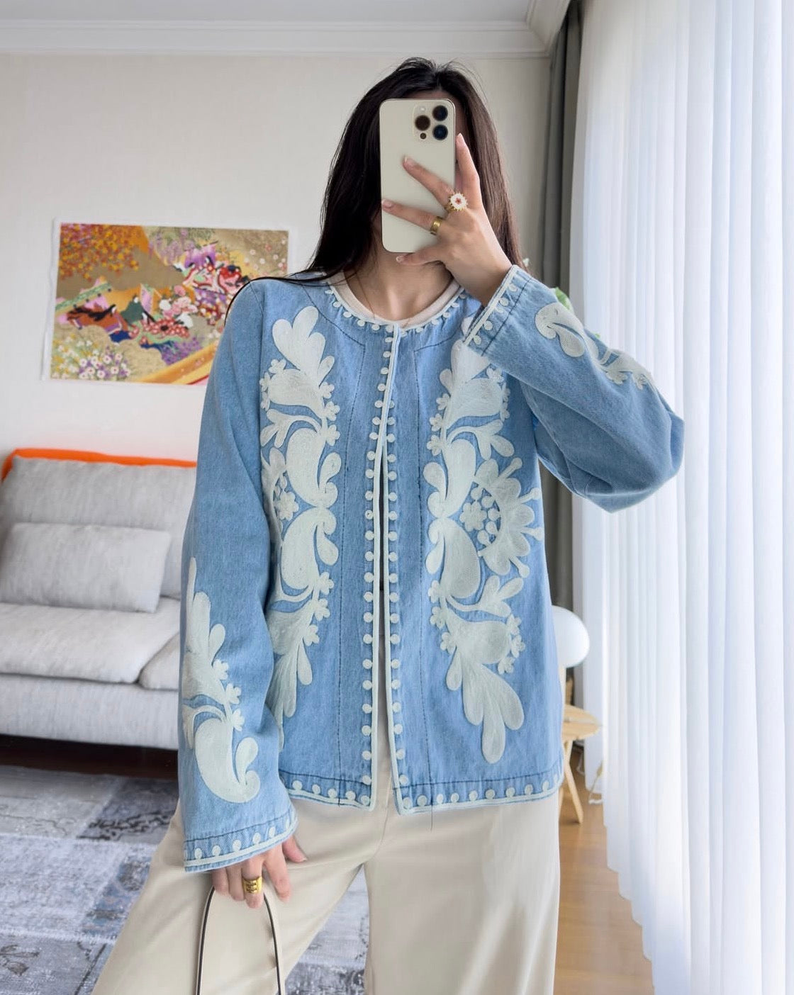 Denim Embroidered Jacket