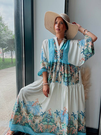Floral Blue Shaded Dress