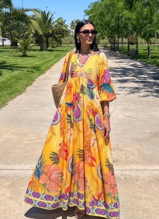 Yellow Tropical Dress