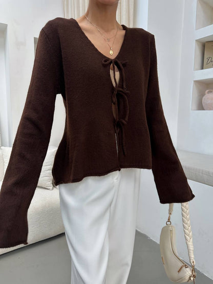 Brown Tie Cardigan