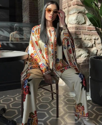 Beige Floral Set