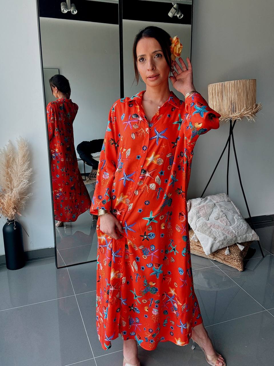 Sea Shells Red Dress