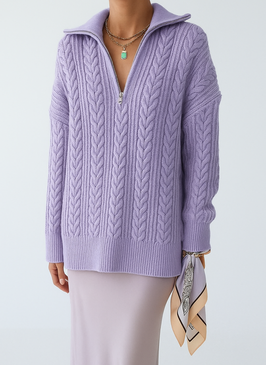 Purple Slit Sweater