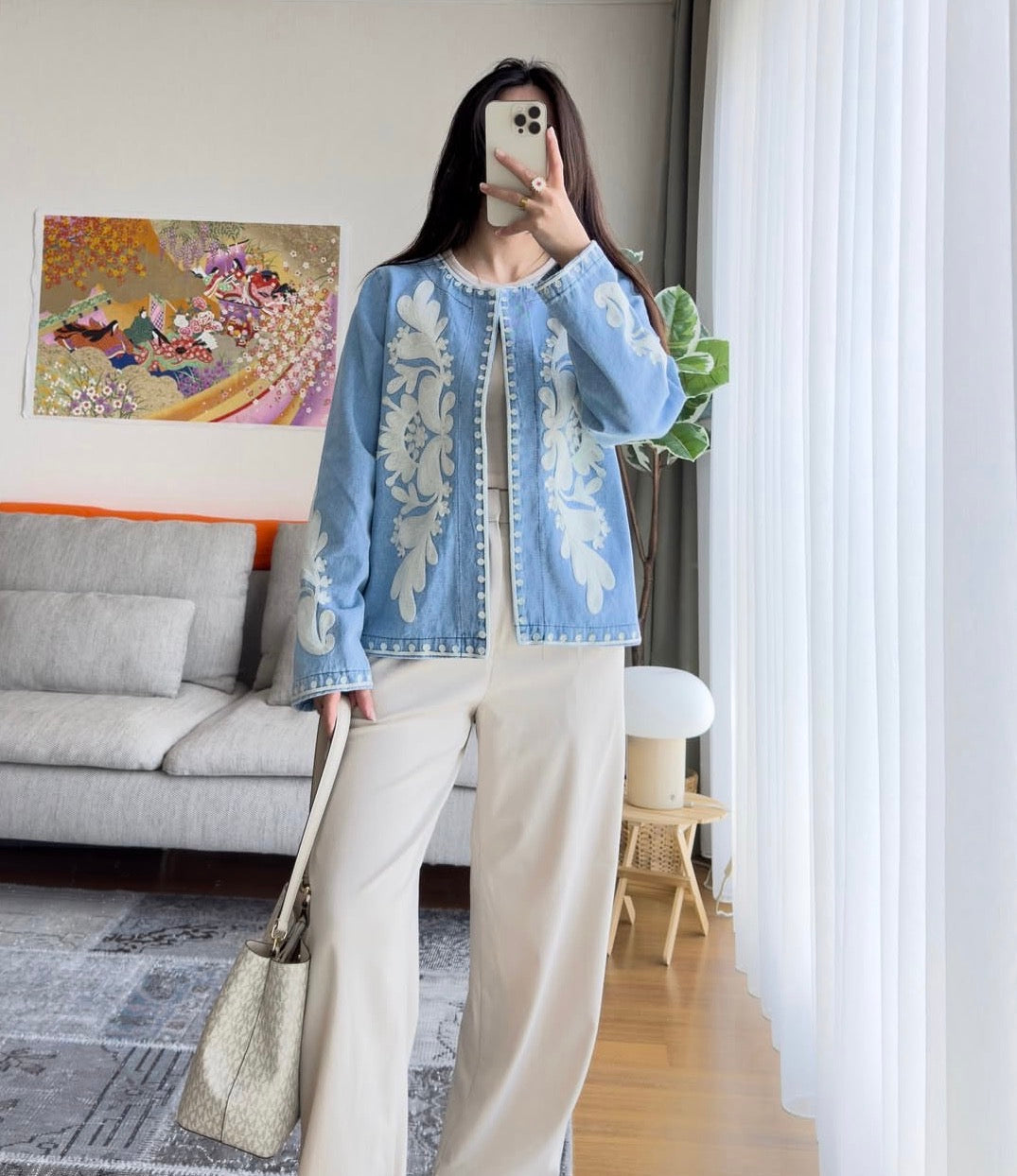 Denim Embroidered Jacket