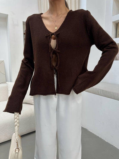 Brown Tie Cardigan
