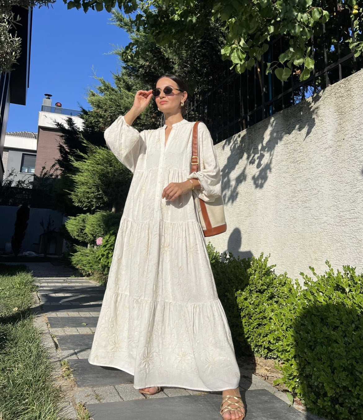 White x Gold Dress
