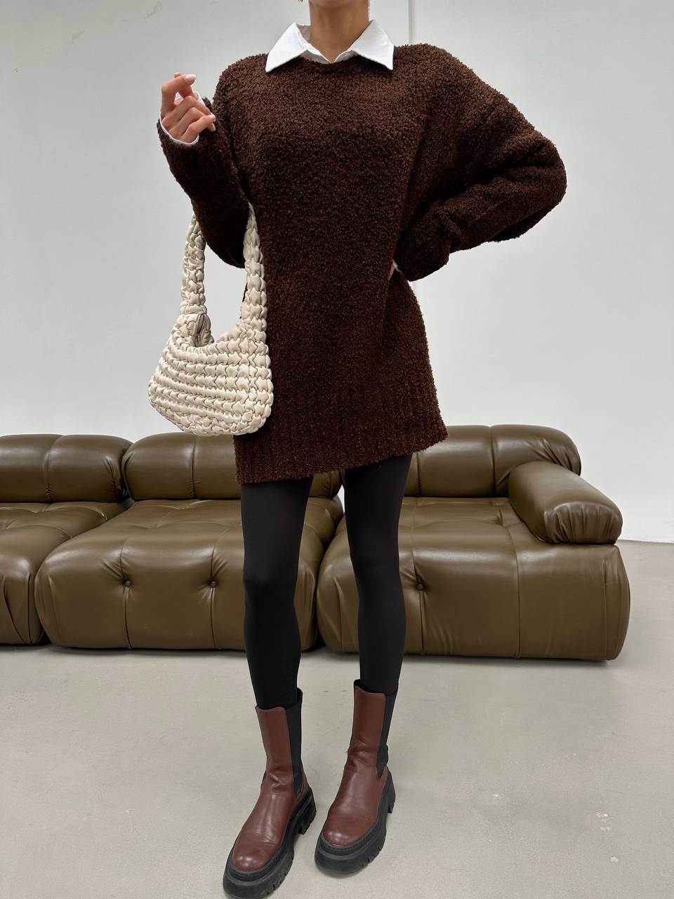 Brown Fluffy Sweater