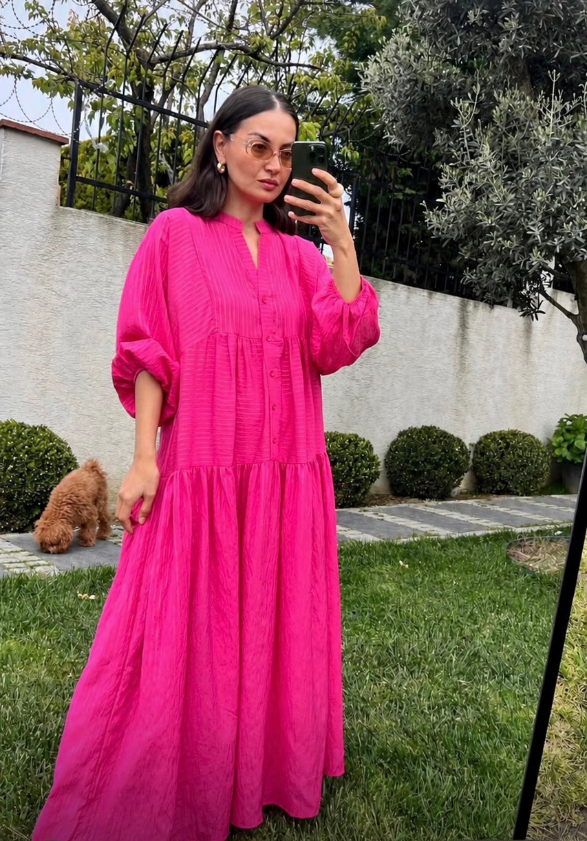 Hot Pink Striped Dress