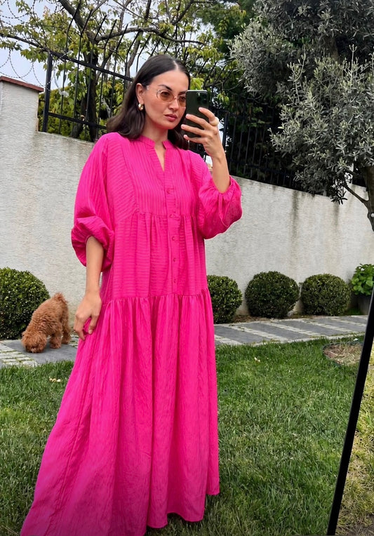 Hot Pink Striped Dress