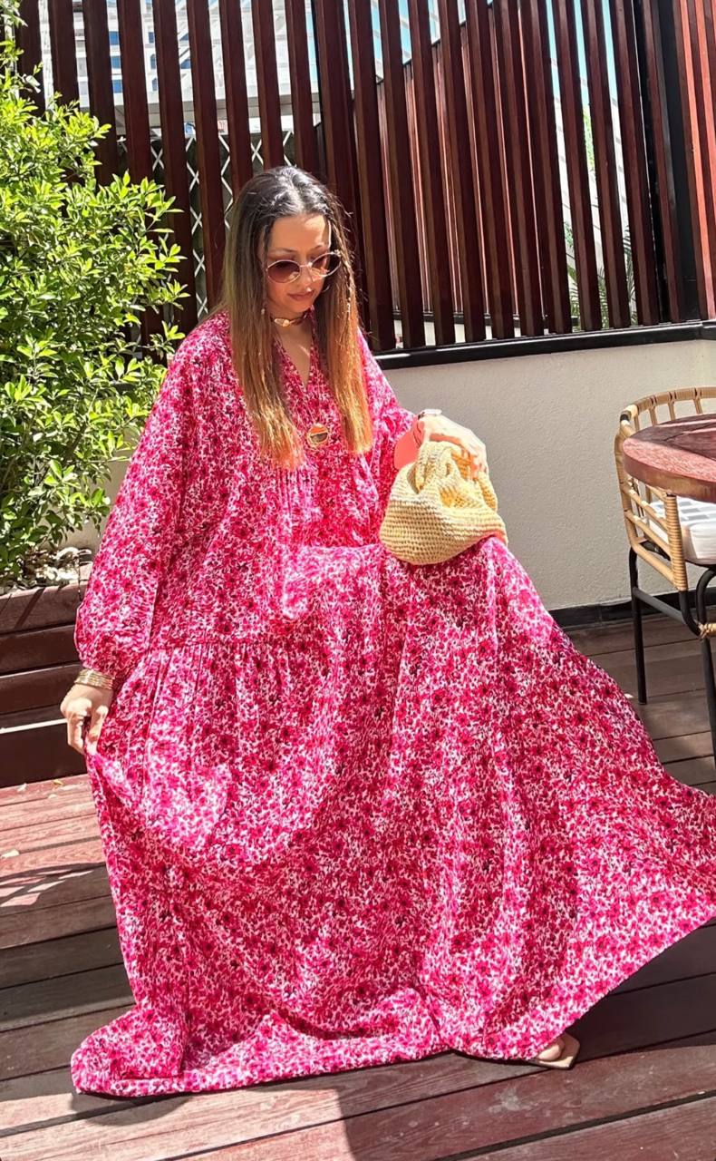 Reddish Flower Dress