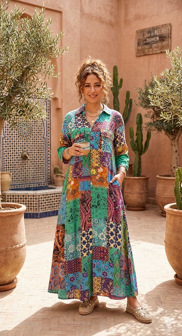 Paisley Bohemian Shirt Dress