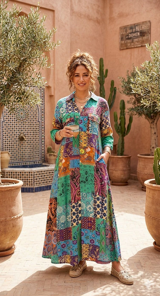 Paisley Bohemian Shirt Dress