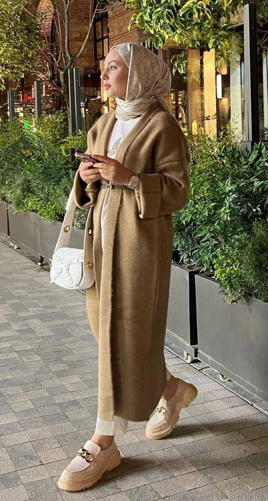 Camel Long Cardigan