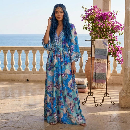 Purple & Blue Boho Elegante Dress