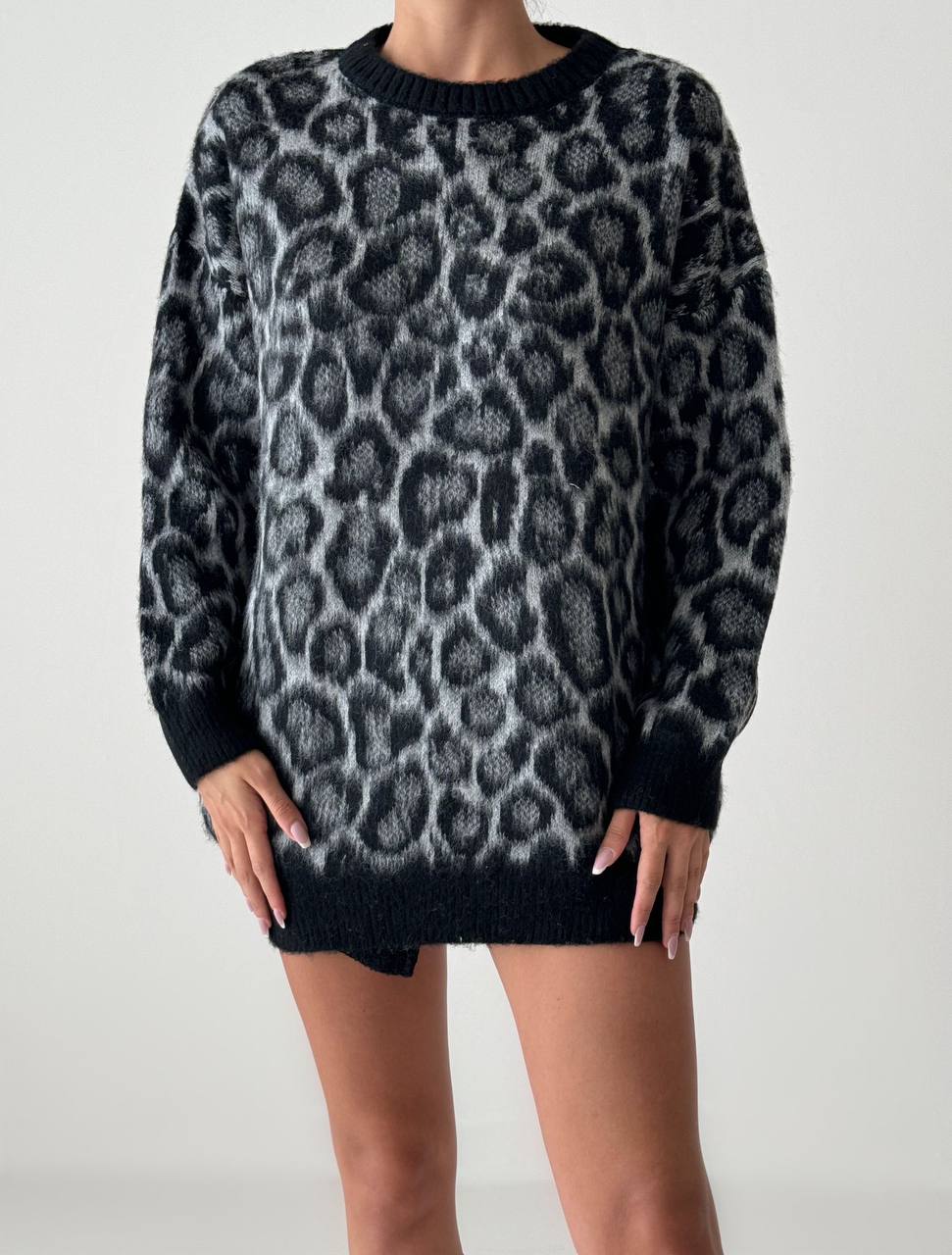 Black Printed Sweater