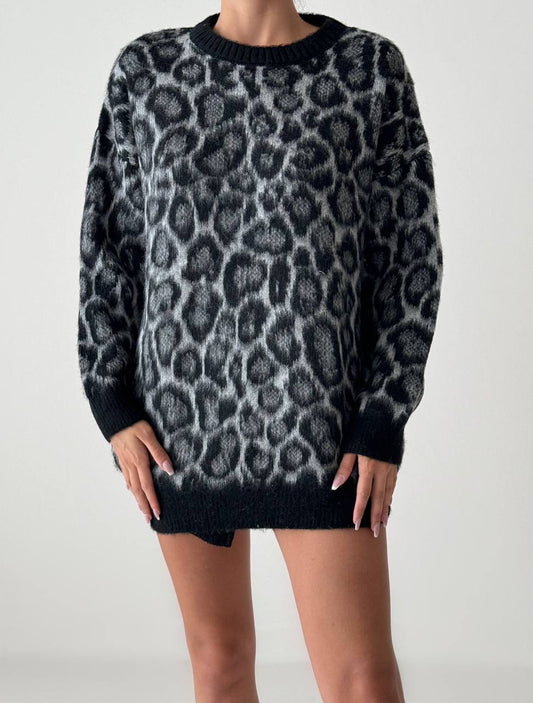 Black Printed Sweater