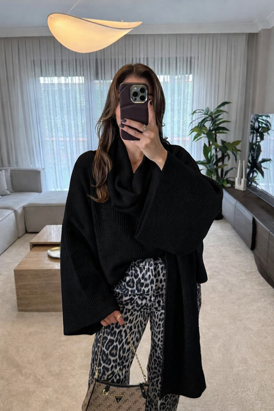 Black Shawl Sweater