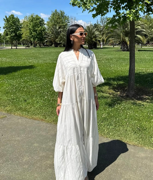 White Printed Dress