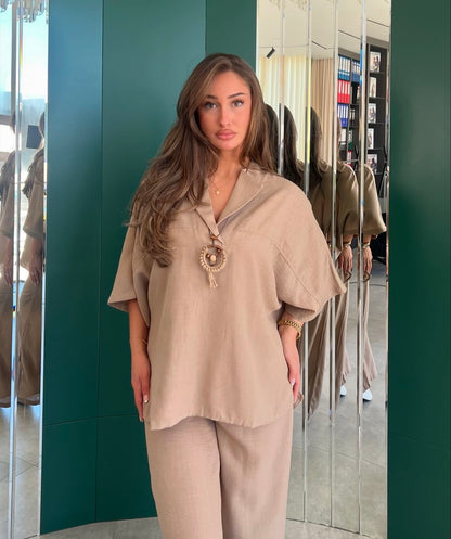 Cotton Slit Set - Khaki