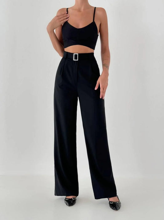 Black Buttoned Pants