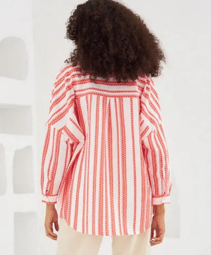 White x Red Buttoned Shirt