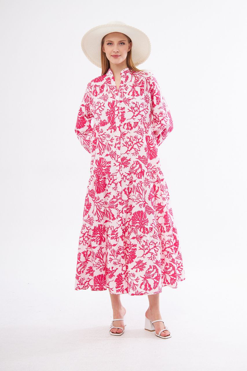 Pink x White Buttoned Dress