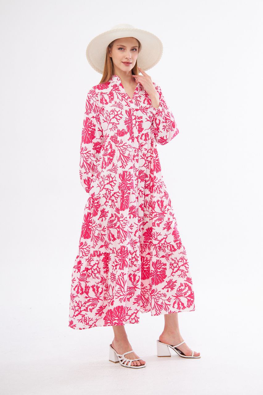 Pink x White Buttoned Dress