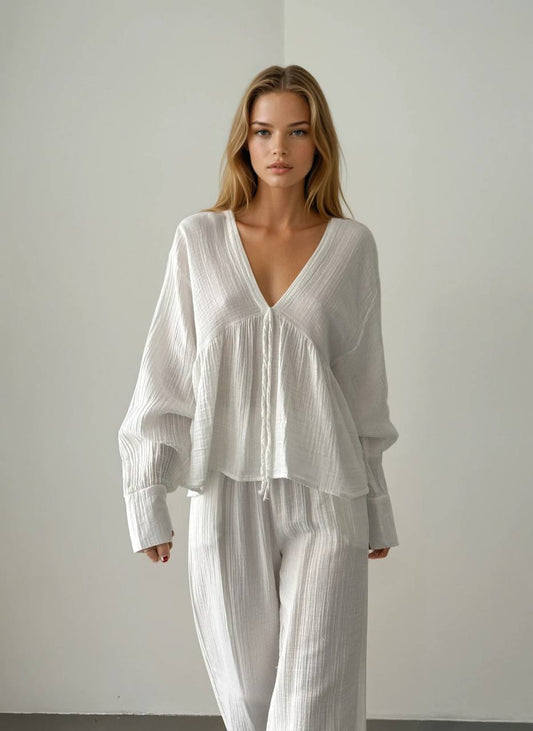 Crinkle Blouse - White