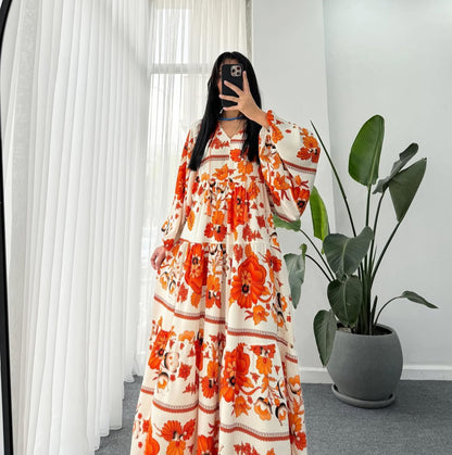 Orange Floral Dress