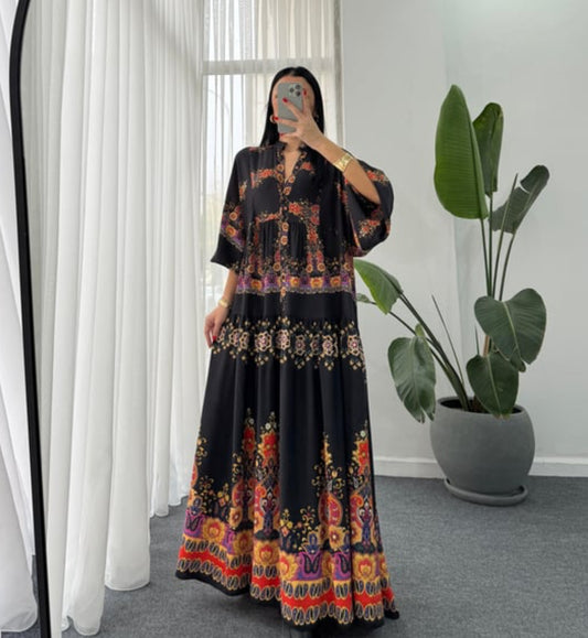 Black Floral Dress (Pre-Order 10 Days)