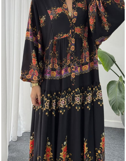 Black Floral Dress (Pre-Order 10 Days)