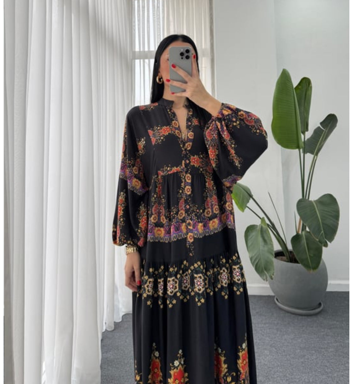 Black Floral Dress (Pre-Order 10 Days)