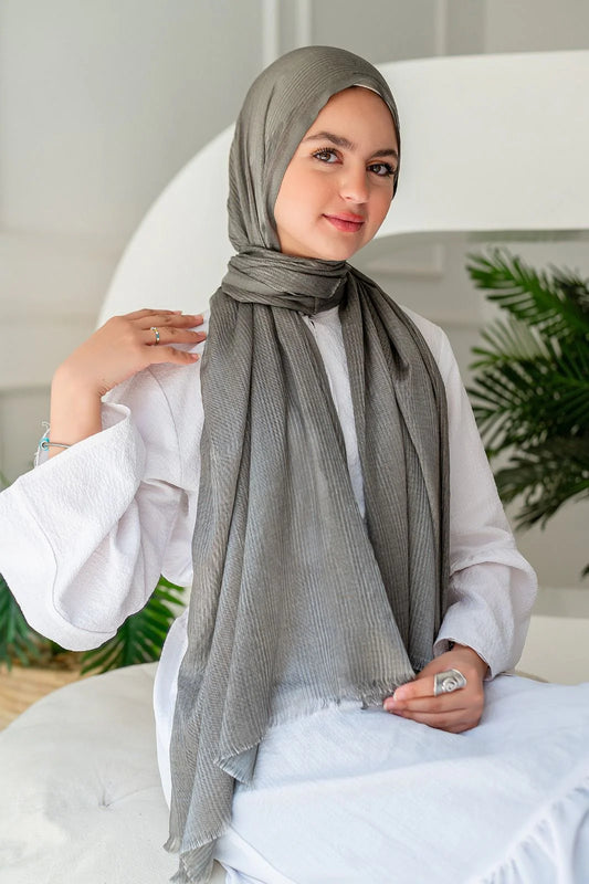 Stone Olive Missy chiffon Scarf