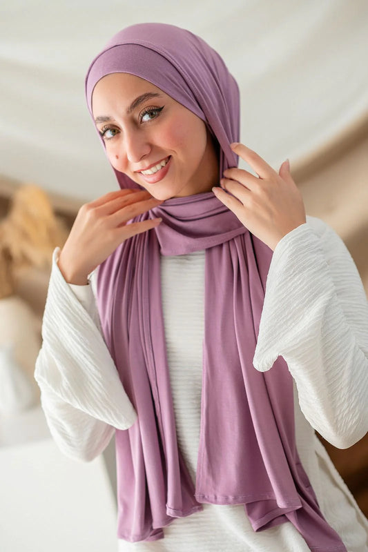 Violet Cotton Lycra Scarf