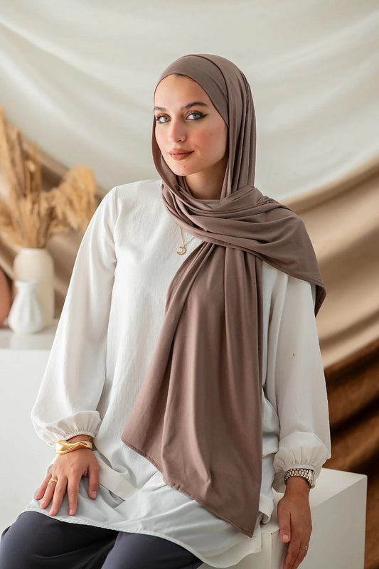Mocha Cotton Lycra Scarf