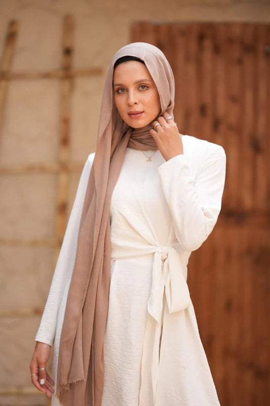 Mocha Sponge Cotton Scarf