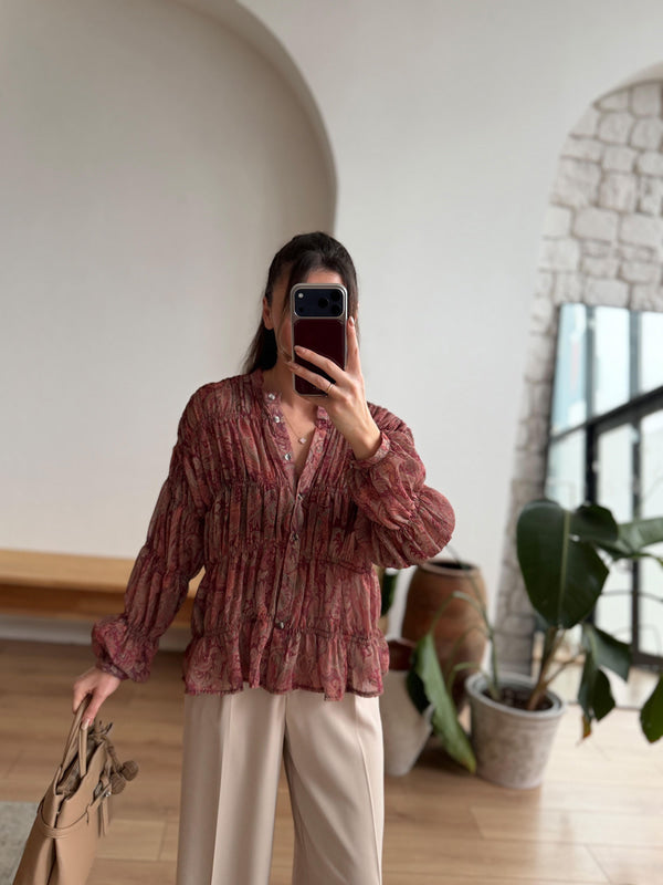 Bohemian Buttoned Blouse