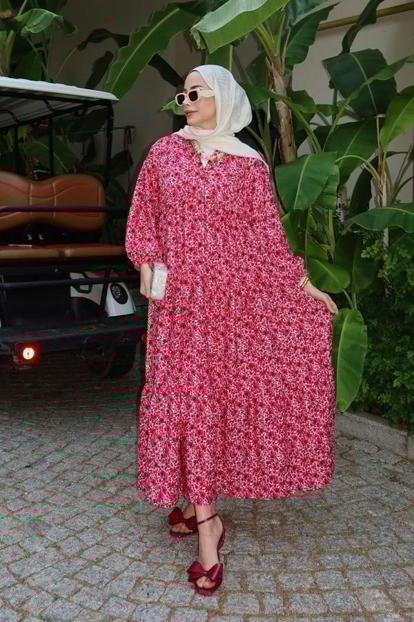 Reddish Flower Dress