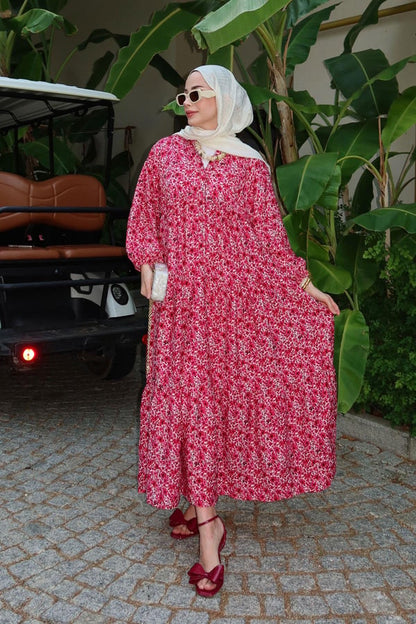 Reddish Flower Dress