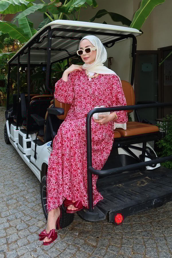 Reddish Flower Dress