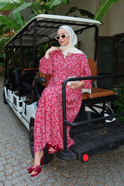 Reddish Flower Dress