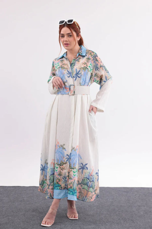 Floral Bohemian Shirt Dress