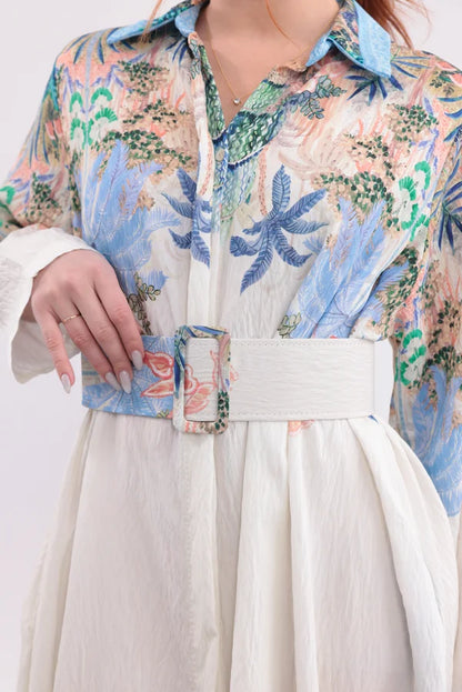 Floral Bohemian Shirt Dress