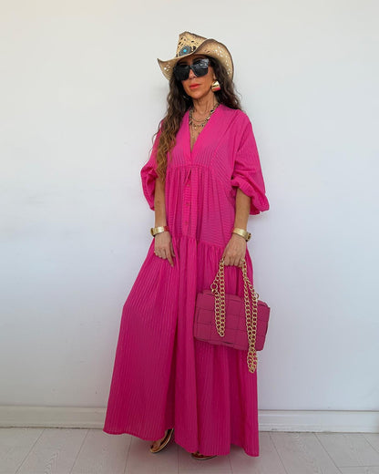 Hot Pink Striped Dress