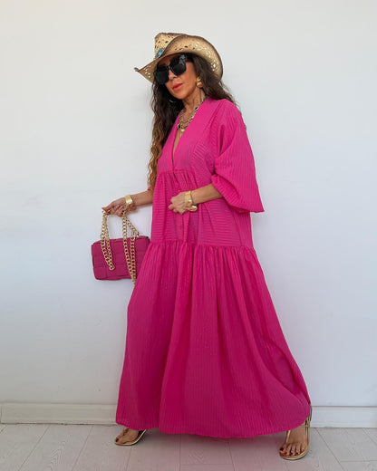 Hot Pink Striped Dress