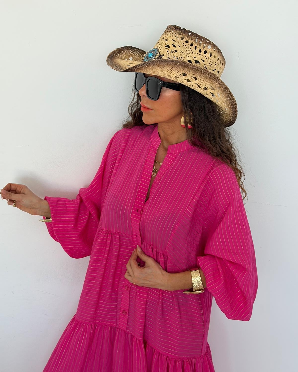 Hot Pink Striped Dress