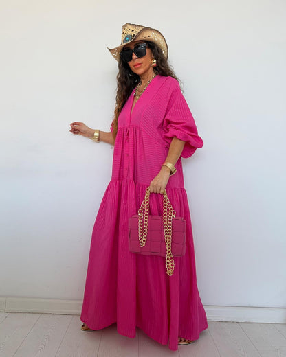 Hot Pink Striped Dress